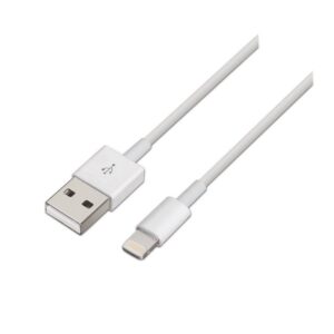 Cable USB 2.0 Lightning Aisens A102-0035/ USB Macho - Lightning Macho/ 1m/ Blanco