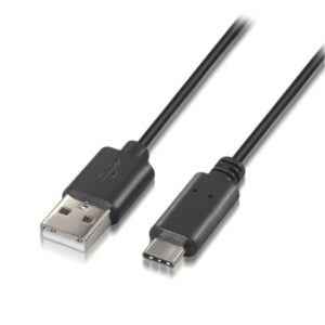 Cable USB 2.0 Tipo-C Aisens A107-0050/ USB Tipo-C Macho - USB Macho/ 480Mbps/ 50cm/ Negro
