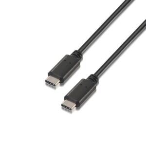 Cable USB 2.0 Tipo-C Aisens A107-0058/ USB Tipo-C Macho - USB Tipo-C Macho/ 480Mbps/ 3m/ Negro