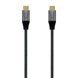 Cable USB 3.2 Tipo-C Aisens A107-0672 20GBPS 100W/ USB Tipo-C Macho - USB Tipo-C Macho/ Hasta 100W/ 20Gbps/ 1.5m/ Gris